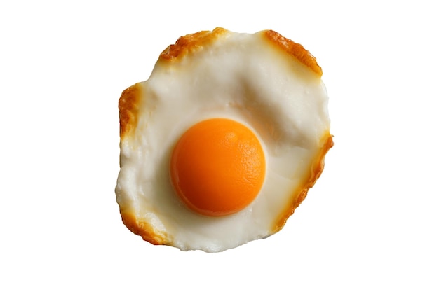 Vue de dessus d'œufs au plat isolé sur fond blanc