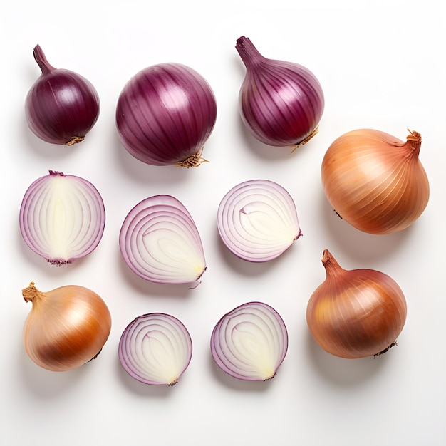 Vue de dessus Onion Aesthetics Tranches et décoration soigneusement disposées