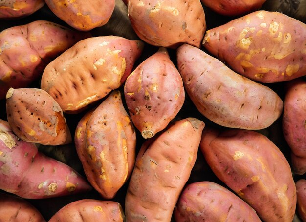 vue de dessus de patates douces