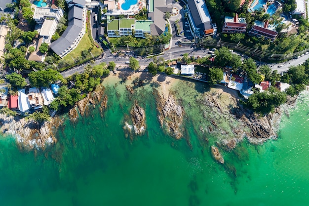 Vue De Dessus Paysage De Belle Mer Tropicale En Image De Saison D'été Par Drone Vue Aérienne