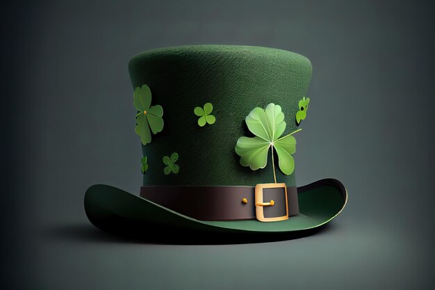 Vue de dessus photo de St Patrick39s Day célébration accessoires chapeau de lutin Generative Ai