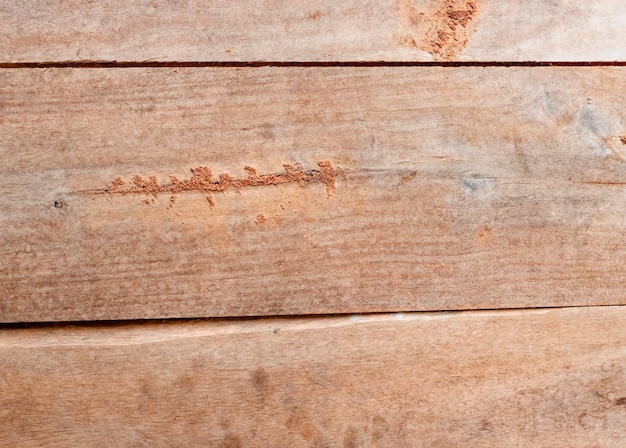 Vue de dessus de planche de bois brut close up background