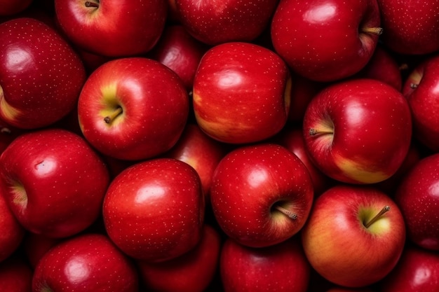 Vue de dessus des pommes fraîches