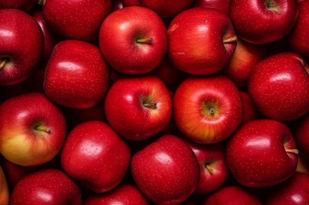 Vue de dessus des pommes fraîches