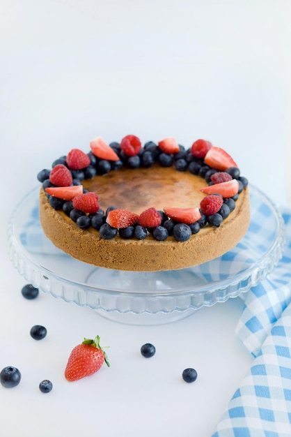 Vue de dessus de la tarte aux baies du jardin Foodphoto