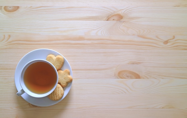 Vue de dessus d&#39;une tasse de thé