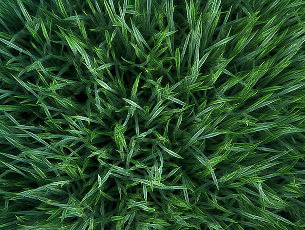 Vue de dessus de la texture de l'herbe verte