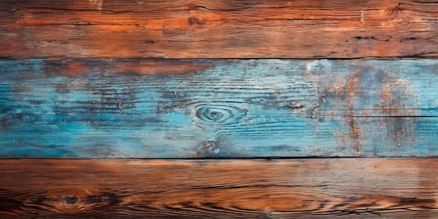 vue de dessus d'une texture de table en bois vieilli mettant en valeur son aspect vieilli et patiné IA générative