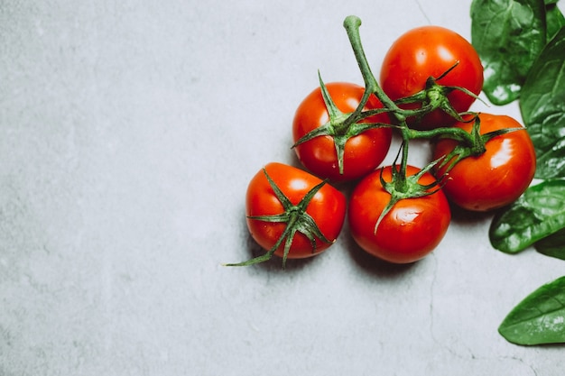 Vue de dessus de tomates fraîches