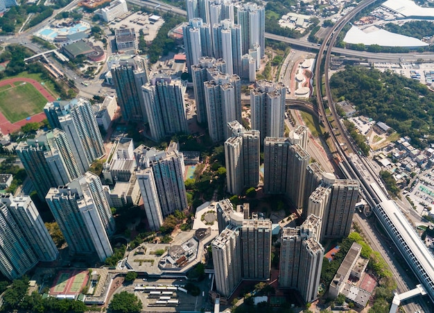 Vue de dessus de la ville de Hong Kong