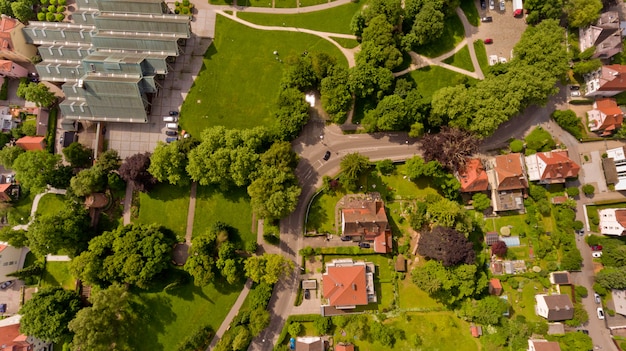 Vue de dessus de la ville de Memmingen en Bavière. Allemagne.