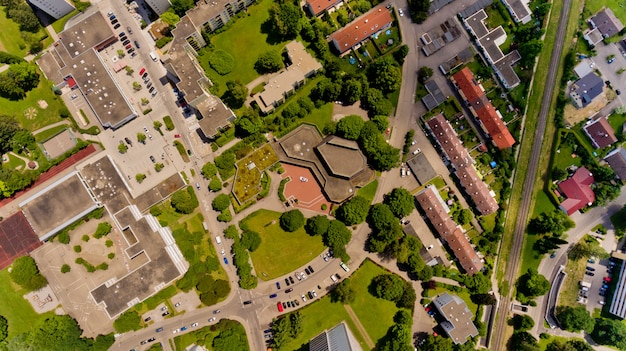 Vue de dessus de la ville de Memmingen en Bavière. Allemagne.