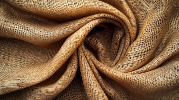 Vue détaillée du tissu de burlap naturel à la texture rustique et aux fibres entrelacées