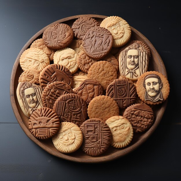 Vue de devant sur les biscuits