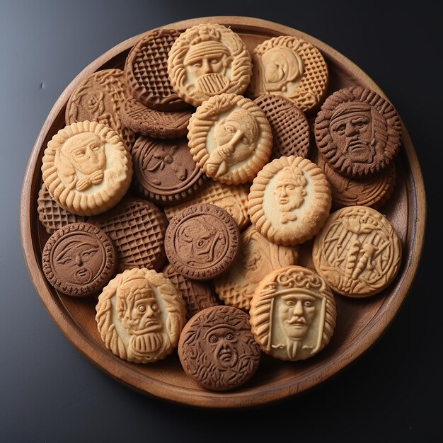 Vue de devant sur les biscuits