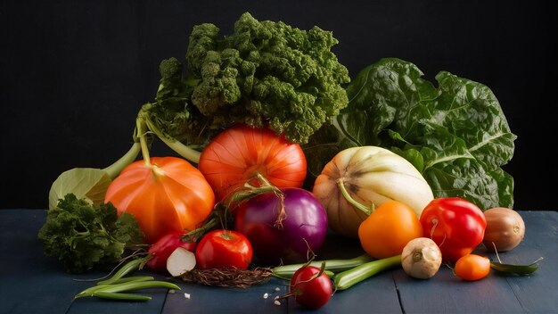Vue de devant composition de légumes frais mûrs sur une table sombre couleur mûrs frais