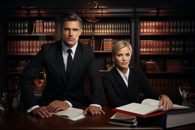Vue de devant homme et femme travaillant comme avocats