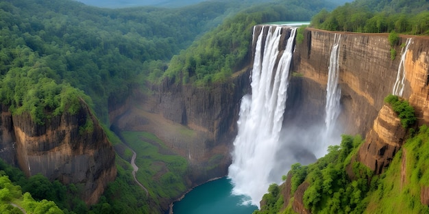 Vue de drone des chutes de Shannon en Colombie-Britannique au Canada pas de personnes