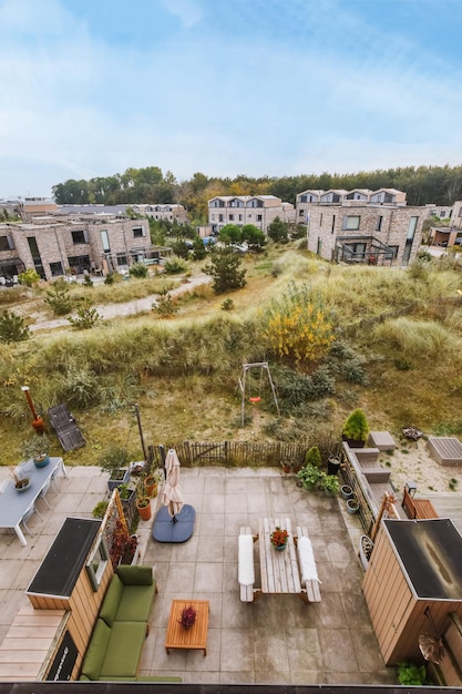 Vue drone du quartier résidentiel