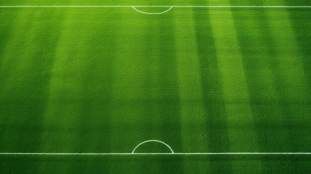 vue de drone du terrain de football vert d'en haut vue panoramique du stade supérieur