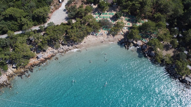 Vue Drone, Incekum Beach Marmaris, Mugla, Turquie.