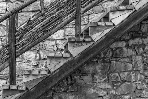 Photo vue du bâtiment abandonné