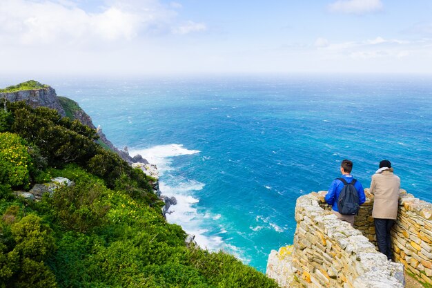 Photo vue du cap de bonne-espérance en afrique du sud. point de repère africain. la navigation