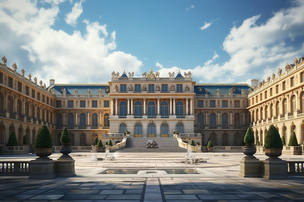 Vue du capitole ou de l'hôtel de ville est le palais de l'administration municipale de versailles AI GEnerated