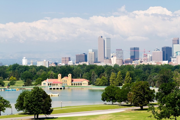 Une vue du centre-ville de Denver depuis City Park.