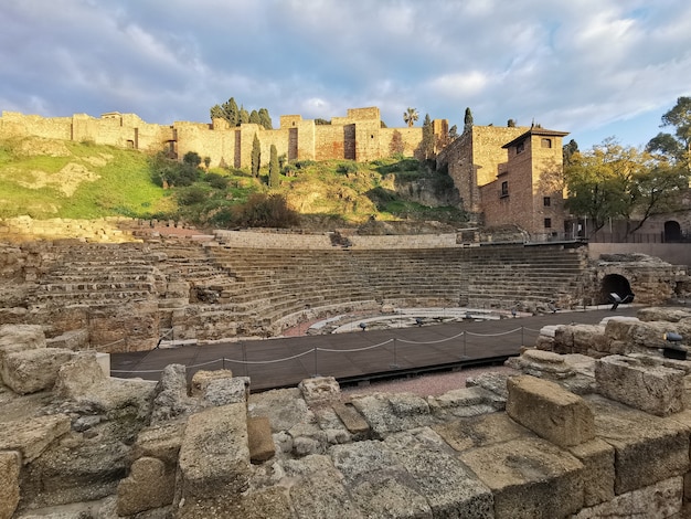 Vue du château de l'Alcazaba à Malaga