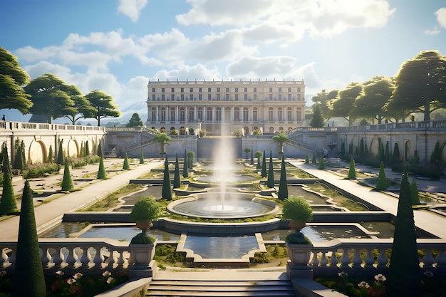 une vue du château de Versailles