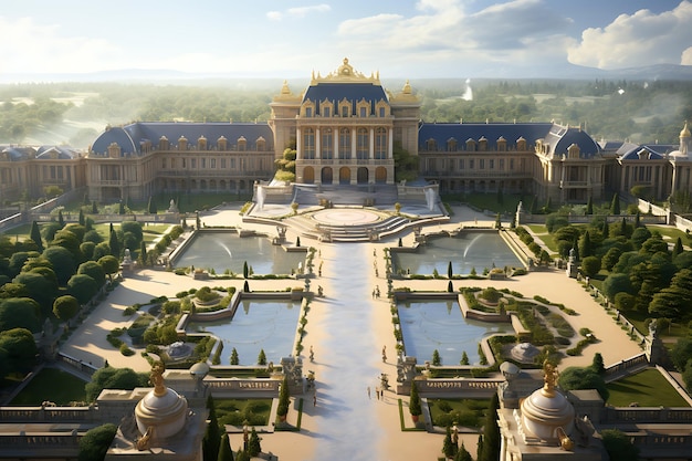 une vue du château de Versailles