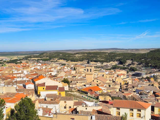 Photo vue du chinchilla depuis montearagon dans la province d'albacete