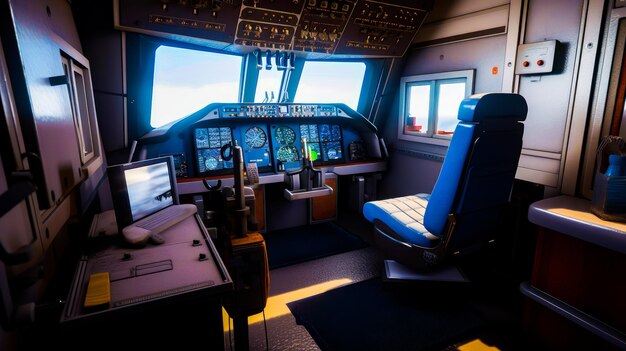 Vue du cockpit de l'avion de l'intérieur de l'aviation IA générative