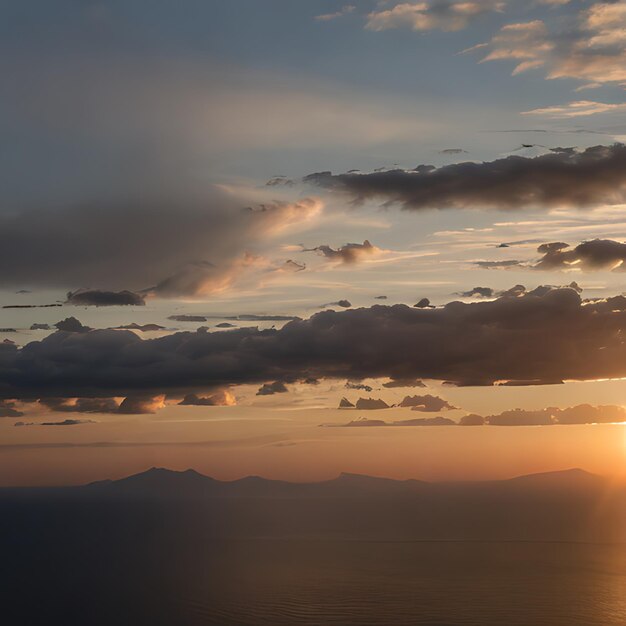 Photo une vue du coucher de soleil d'un balcon avec une montagne en arrière-plan