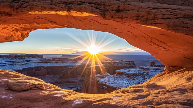 Une vue du coucher de soleil depuis les canyons