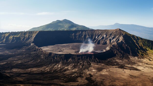 Vue du cratère du volcan Fuming Mount Broke