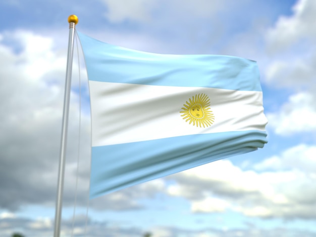 Vue du drapeau argentin dans le vent