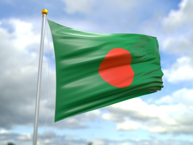 Vue du drapeau du Bangladesh dans le vent