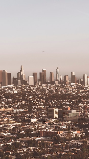 Vue du fond d'écran du téléphone portable de la ville de Los Angeles