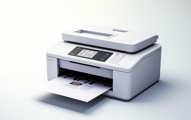 vue du guide de papier de l'imprimante sur fond blanc