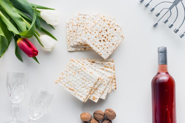 vue du haut des fleurs de vin de matza