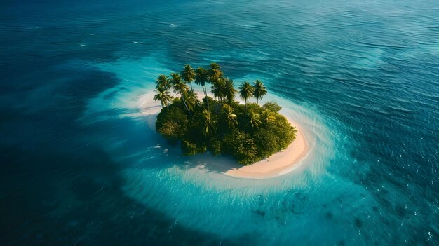 Vue du haut de l'île du paradis photo cinématographique jour ensoleillé de haute qualité