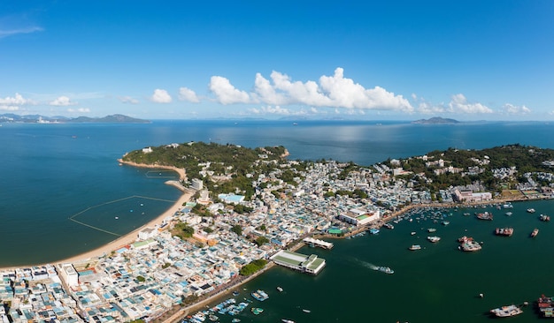 Photo vue du haut de l'île de hong kong cheung chau