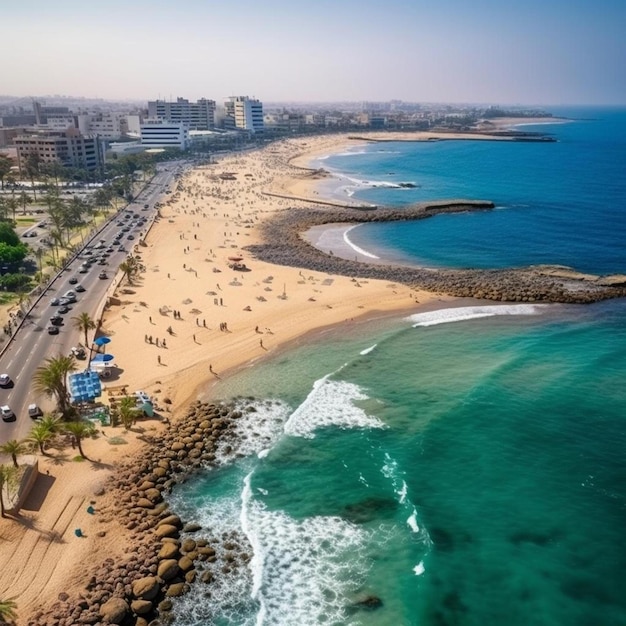 vue du haut de la plage de la ville de Djeddah en Arabie saoudite