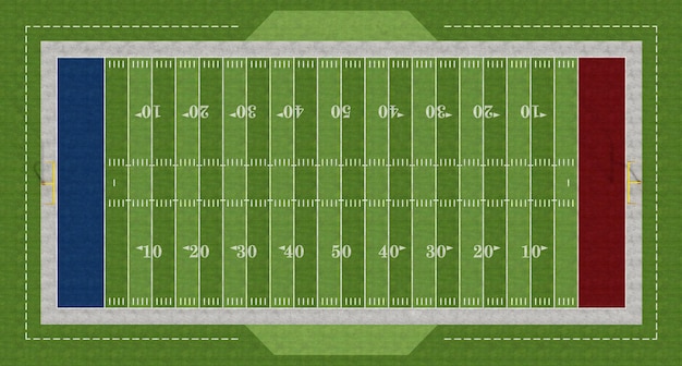 Photo vue du haut d'un terrain de football américain - rendu
