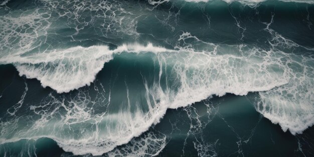 Vue du haut des vagues de l'océan