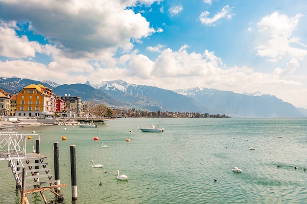 Vue du lac Léman, Lausanne, Suisse