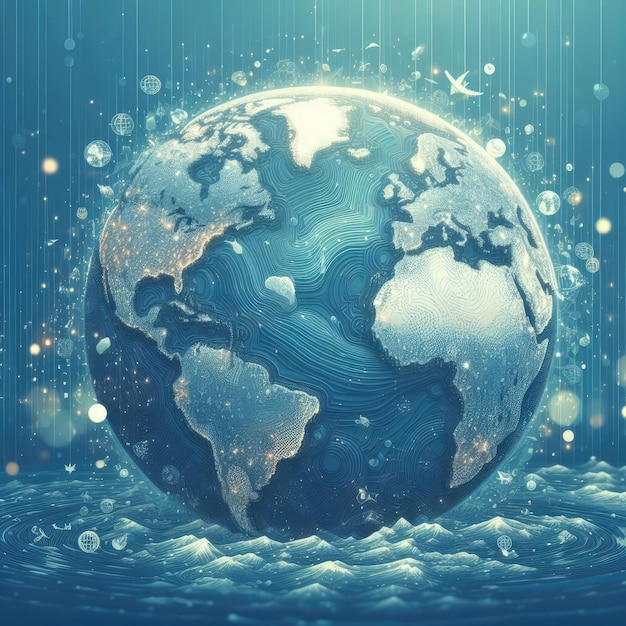 vue du modèle 3D vectoriel de la journée mondiale de l'eau