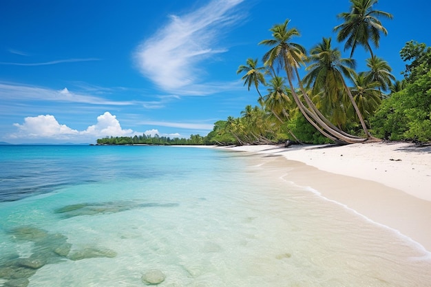 Vue du paysage naturel de la belle plage tropicale et de la mer en jour ensoleillé plage espace de la mer